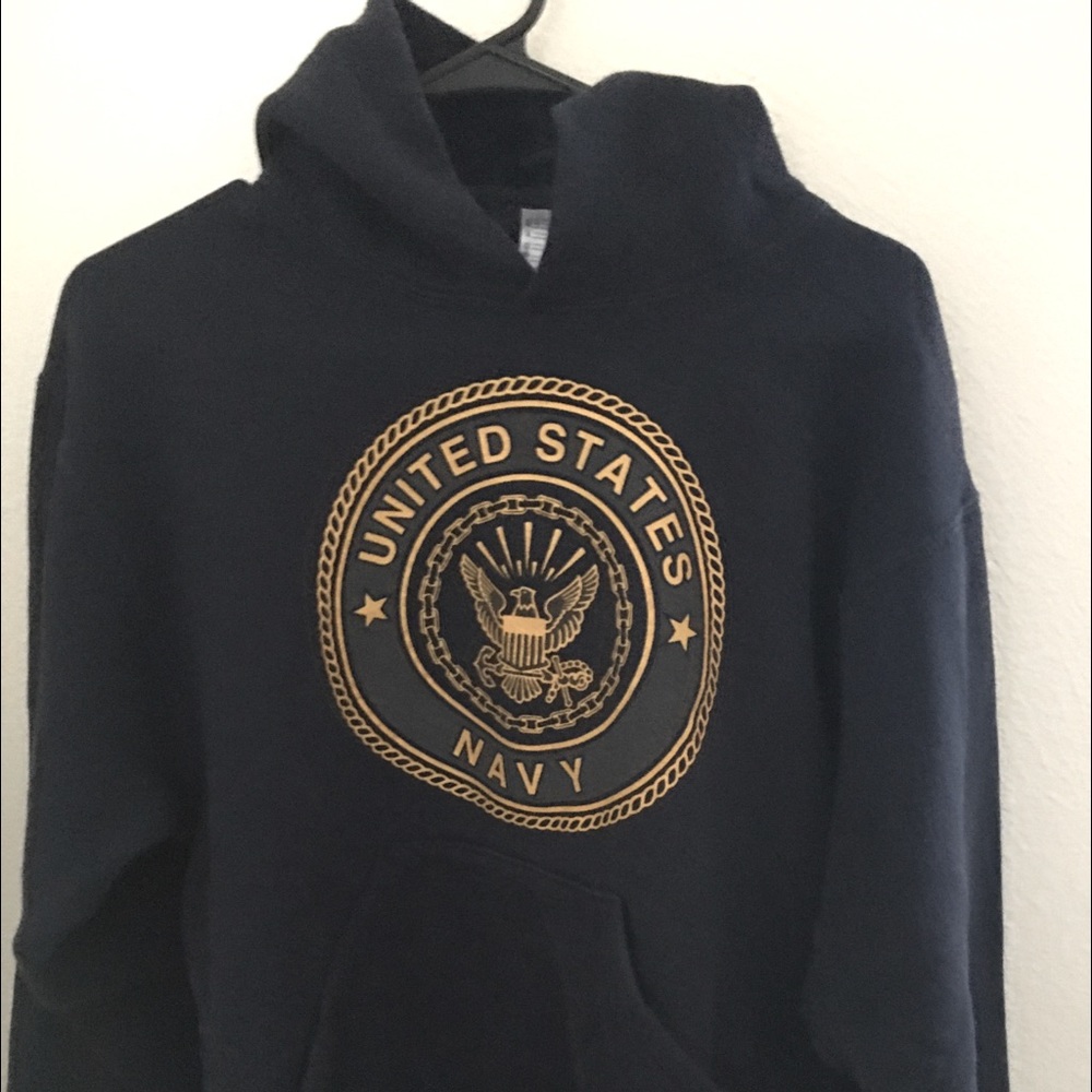 Vintage Navy Hoodie Size S